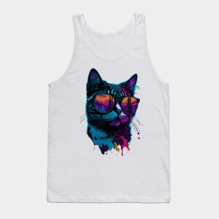 Maine cat with Sunglasses Tank Top